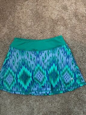 Head Teal & Blue Patterned Circle Skort